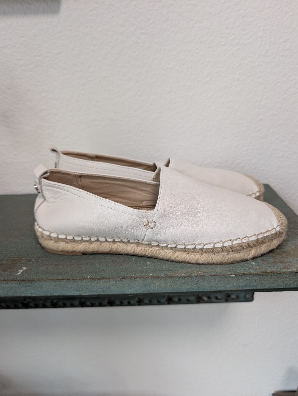 Sam Edelman Womens Espadrille Size 7 White Leather Slip on New - Picture 6 of 12